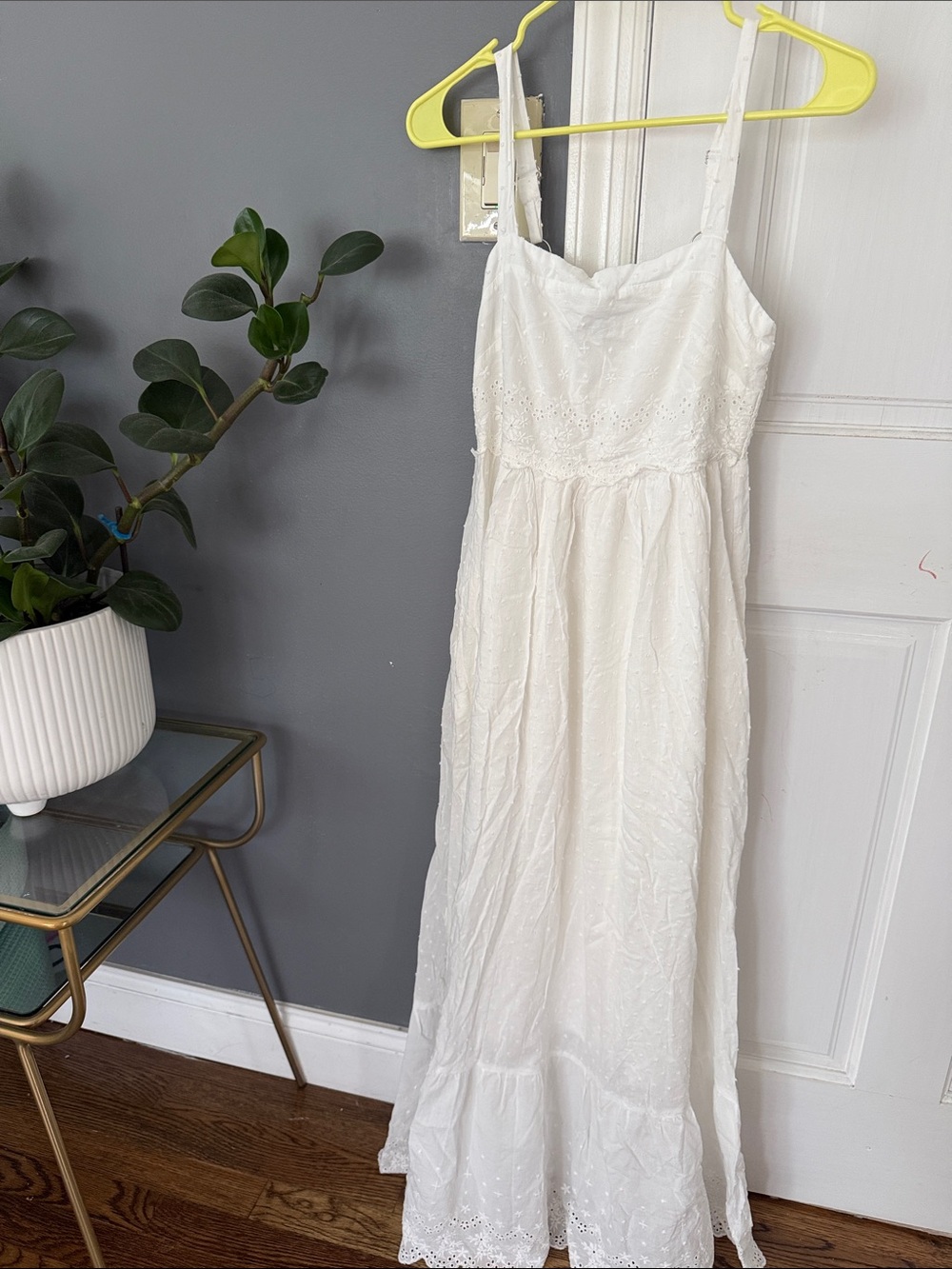 Modcloth White Eyelet Maxi Sundress
